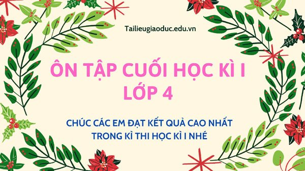 Bài tập ôn tập cuối học kì I - các môn lớp 4