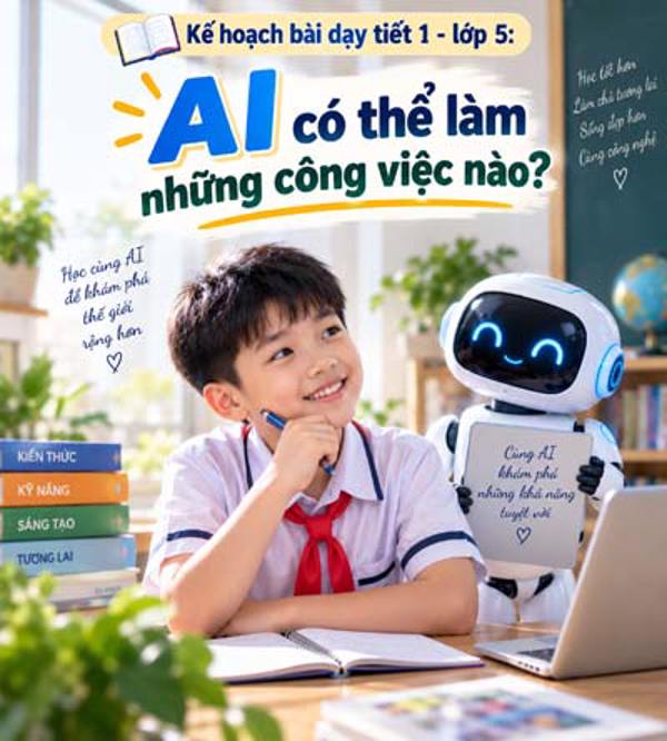 Kế hoạch bài dạy tiết 1 - lớp 5 soạn theo Khung AI 2422: AI có thể làm những công việc nào?