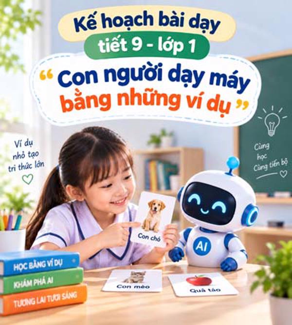 Kế hoạch bài dạy tiết 9 - lớp 1 soạn theo Khung AI 2422: Con người dạy máy bằng những ví dụ.