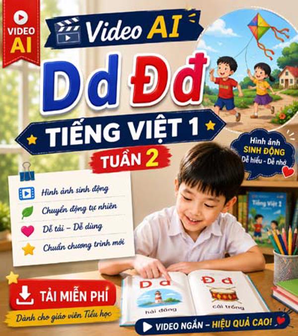 Video AI giới thiệu bài D d Đ đ - Tiếng Việt 1 tuần 2