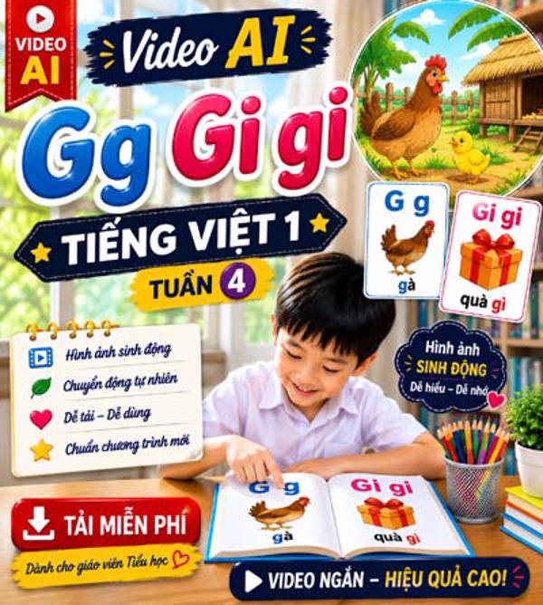 Video AI giới thiệu bài G g Gi gi - Tiếng Việt 1 tuần 4