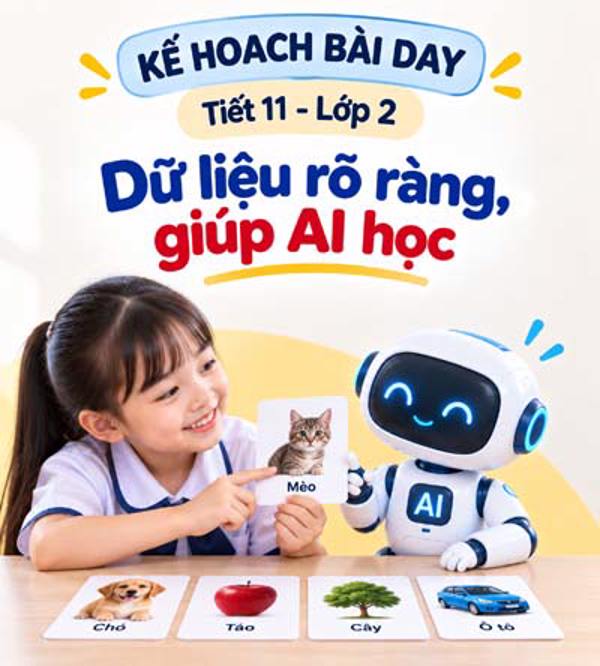 Kế hoạch bài dạy tiết 11 - lớp 2 soạn theo Khung AI 2422: Dữ liệu rõ ràng giúp AI học