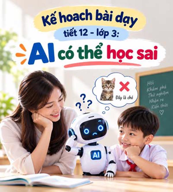 Kế hoạch bài dạy tiết 12 - lớp 3 soạn theo Khung AI 2422: AI có thể học sai