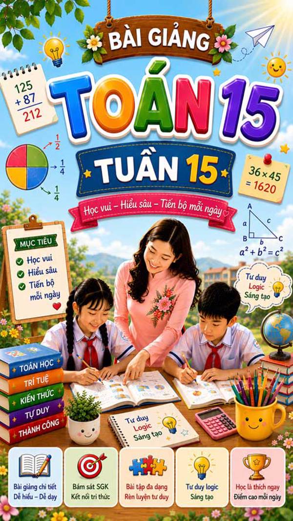 Bài giảng Toán 4 tuần 15 - Tải miễn phí
