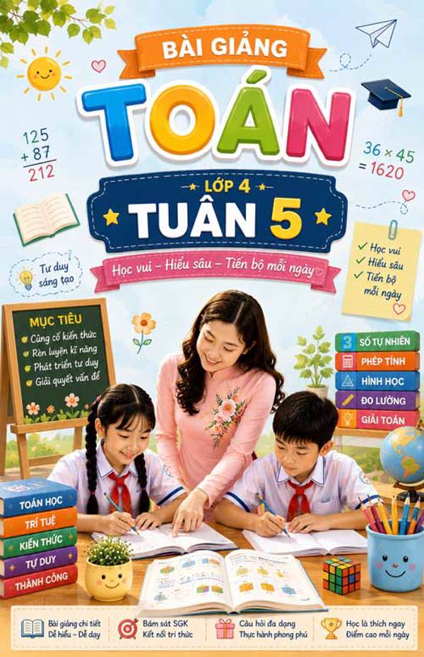 Bài giảng Toán 4 tuần 5 - Tải miễn phí
