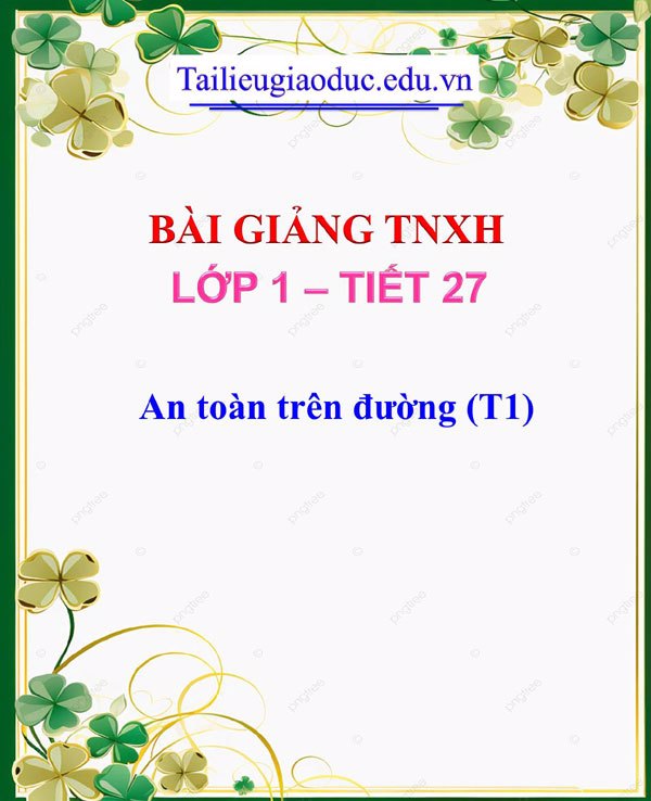 Bài giảng An toàn trên đường (T1)