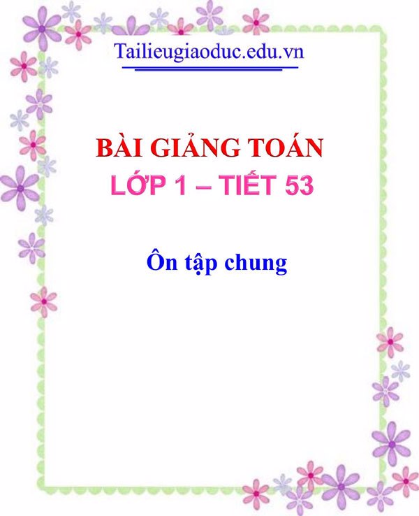 Bài giảng Ôn tập chung