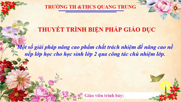Một số giải pháp nâng cao phẩm chất trách nhiệm để nâng cao nề nếp lớp học cho học sinh lớp 2 