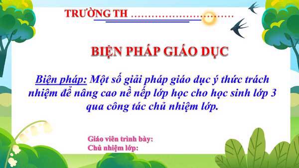 Biện pháp Giáo dục ý thức trách nhiệm
