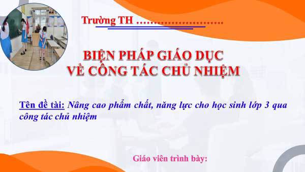 Biện pháp Nâng cao năng lực phẩm chất