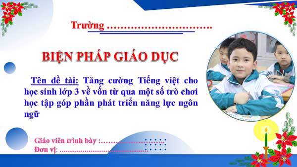Biện pháp Tăng cường Tiếng Việt qua vốn từ