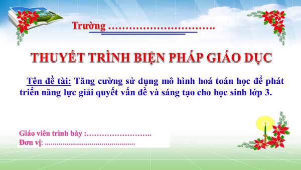 Biện pháp Tăng cường sử dụng mô hình hoá toán học 