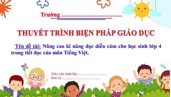 Biện pháp Nâng cao kĩ năng đọc diễn cảm