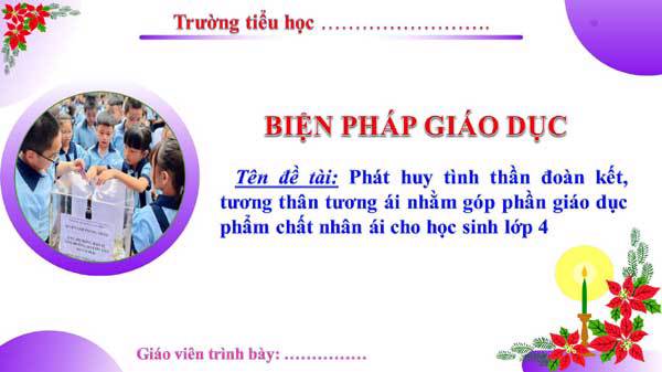 Biện pháp Phát huy tình thần đoàn kết, tương thân tương ái