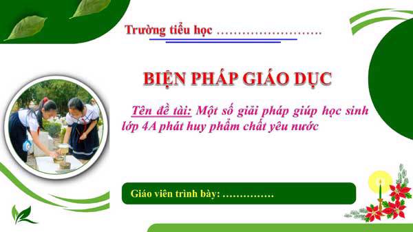 Biện pháp Phát huy phẩm chất yêu nước