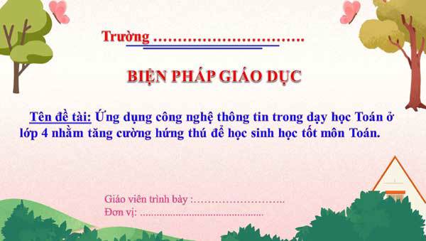 Biện pháp Ứng dụng công nghệ thông tin trong dạy học Toán