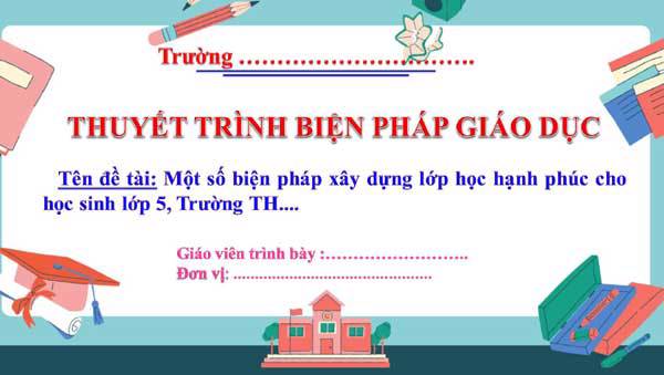 Biện pháp Xây dựng lớp học hạnh phúc 
