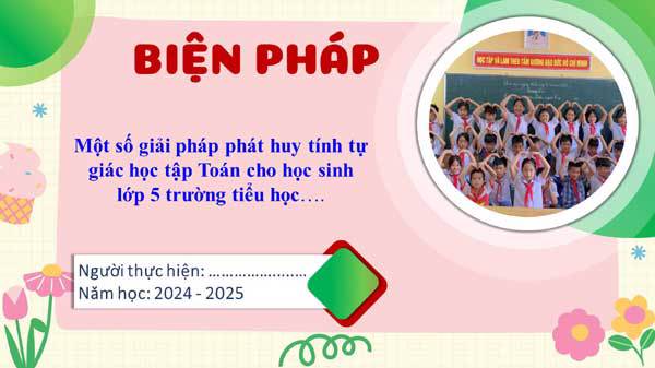 Biện pháp Phát huy tính tự giác học tập Toán