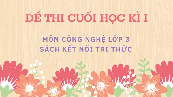 ĐỀ THI CUỐI HỌC KÌ 1 MÔN CÔNG NGHỆ LỚP 3