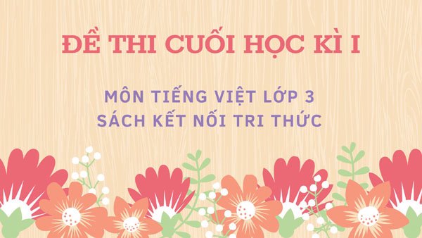 ĐỀ THI CUỐI KÌ 1 MÔN TIẾNG VIỆT LỚP 3 