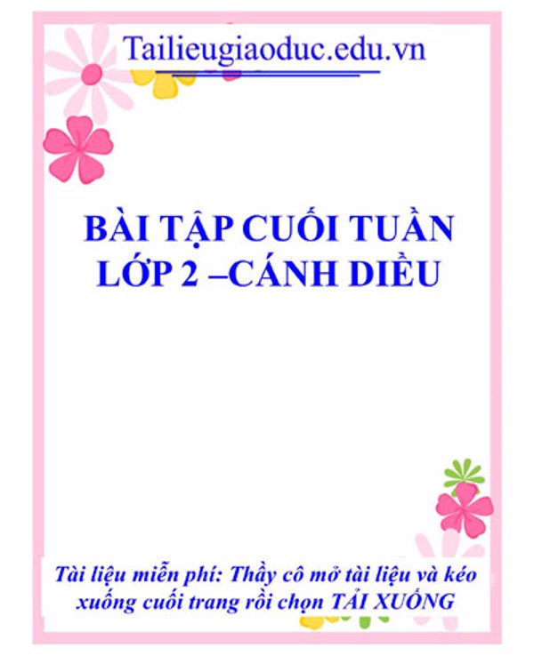 Bài tập cuối tuần lớp 2 CD