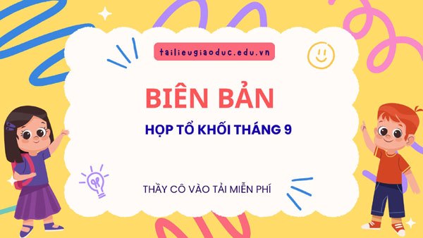 Biên bản họp tổ khối tháng 9 năm học 2025-2026