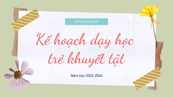 Kế hoạch dạy học trẻ khuyết tật hoà nhập