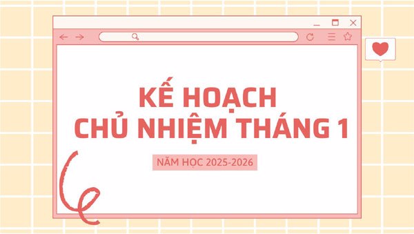 Kế hoạch chủ nhiệm tháng 01/2026