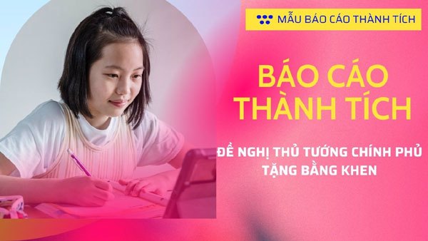Báo cáo thành tích đề nghị Thủ tướng chính phủ tặng bằng khen