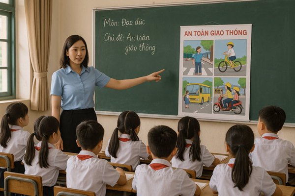 Bài thi Giao lưu An toàn giao thông – Nụ cười trẻ thơ cho giáo viên lớp 5