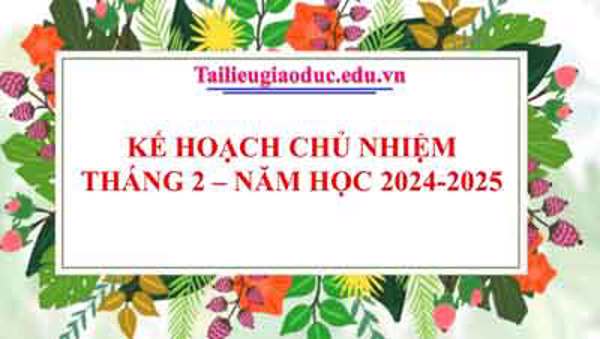 Kế hoạch chủ nhiệm tháng 02
