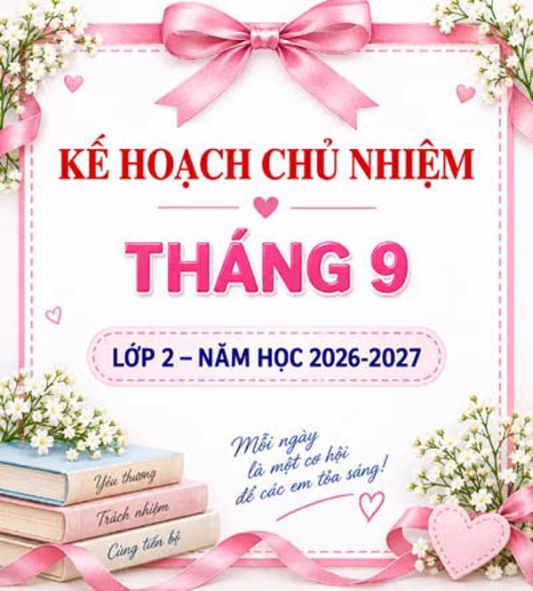 Kế hoạch chủ nhiệm tháng 9 - Năm học 2026-2027