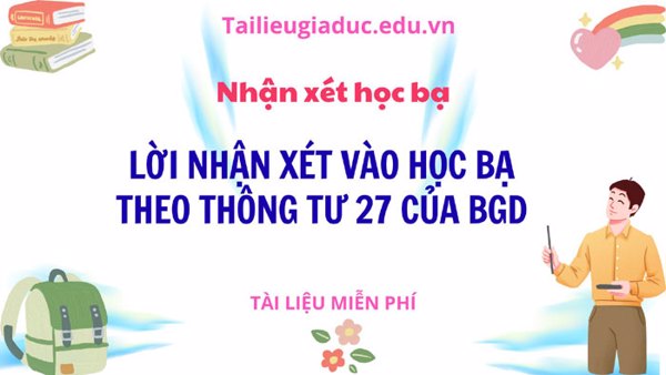 Lời nhận xét học bạ