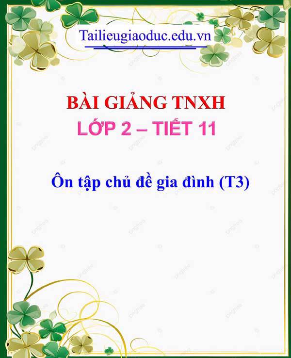 Bài giảng Ôn tập chủ đề gia đình (T3)