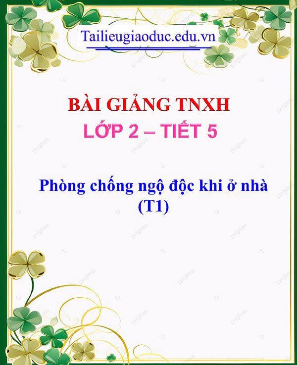 Bài giảng Phòng chống ngộ độc khi ở nhà (T1)