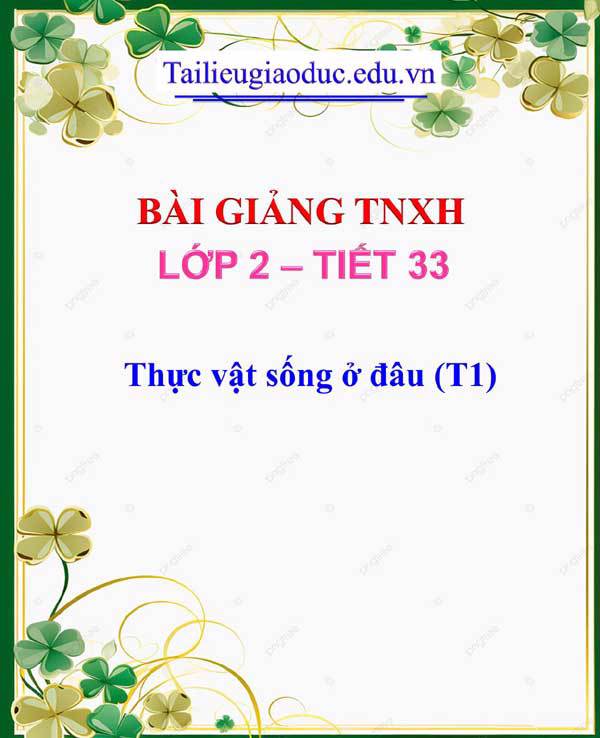 Bài giảng Thực vật sống ở đâu (T1)