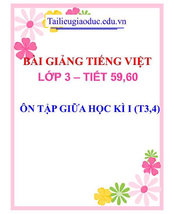 ÔN TẬP GIỮA HỌC KÌ I (T3,4)