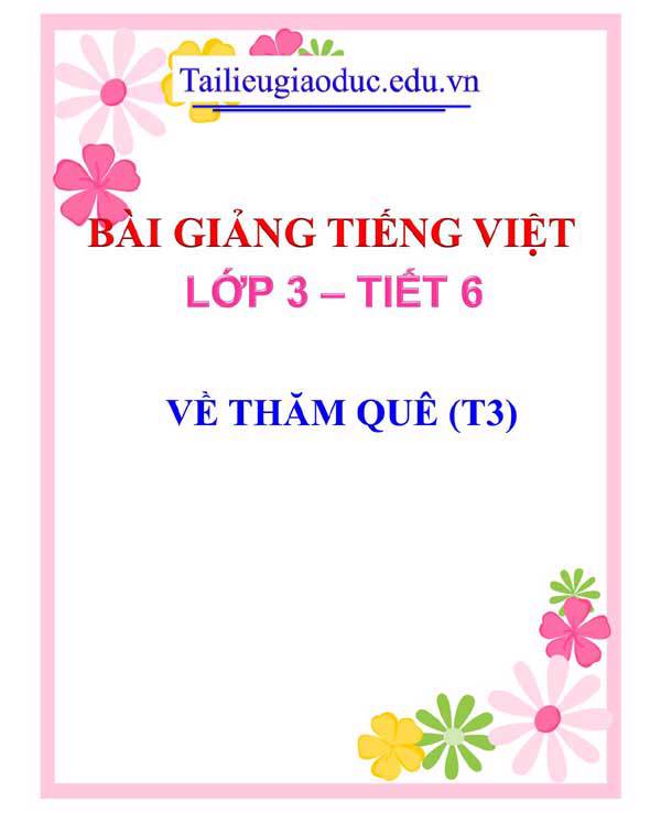BÀI 2: VỀ THĂM QUÊ (T3)