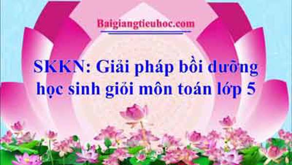 Giải pháp bồi dưỡng học sinh giỏi môn toán lớp 5