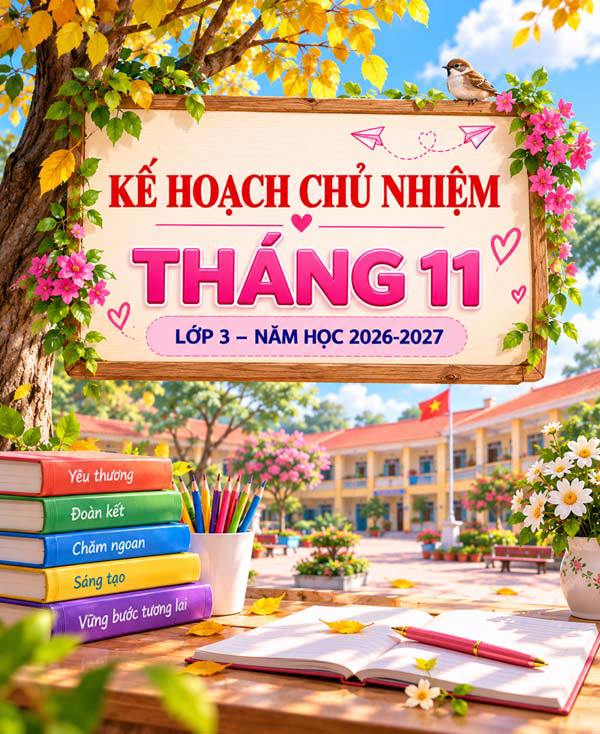 Kế hoạch chủ nhiệm lớp 3 tháng 11 năm học 2026-2027