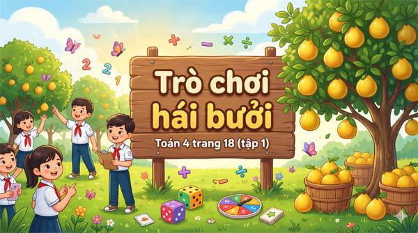 Trò chơi Hái bưởi. Toán 4 trang 18 (tập 1)